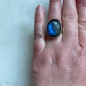 Baroni | Adjustable Silver Labradorite Ring